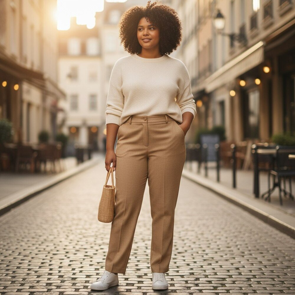 Lane Bryant Womens Size 24 Brown Flat Front Buttons Pockets Stretch Career Pants